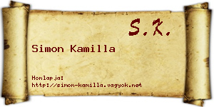 Simon Kamilla névjegykártya